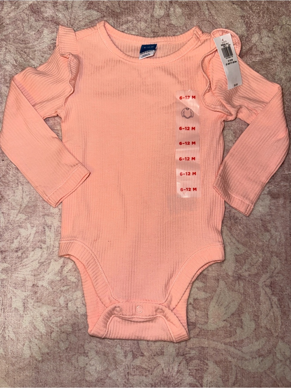 Old Navy Ribbed Lon-Sleeve Ruffle Shoulder Onsie